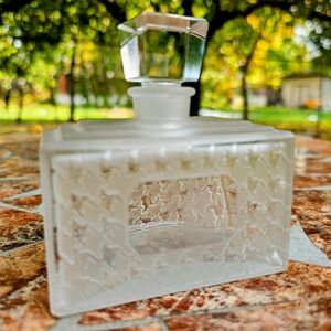 Vintage Miss Dior Empty Crystal Perfume Bottle Frosted Houndstooth